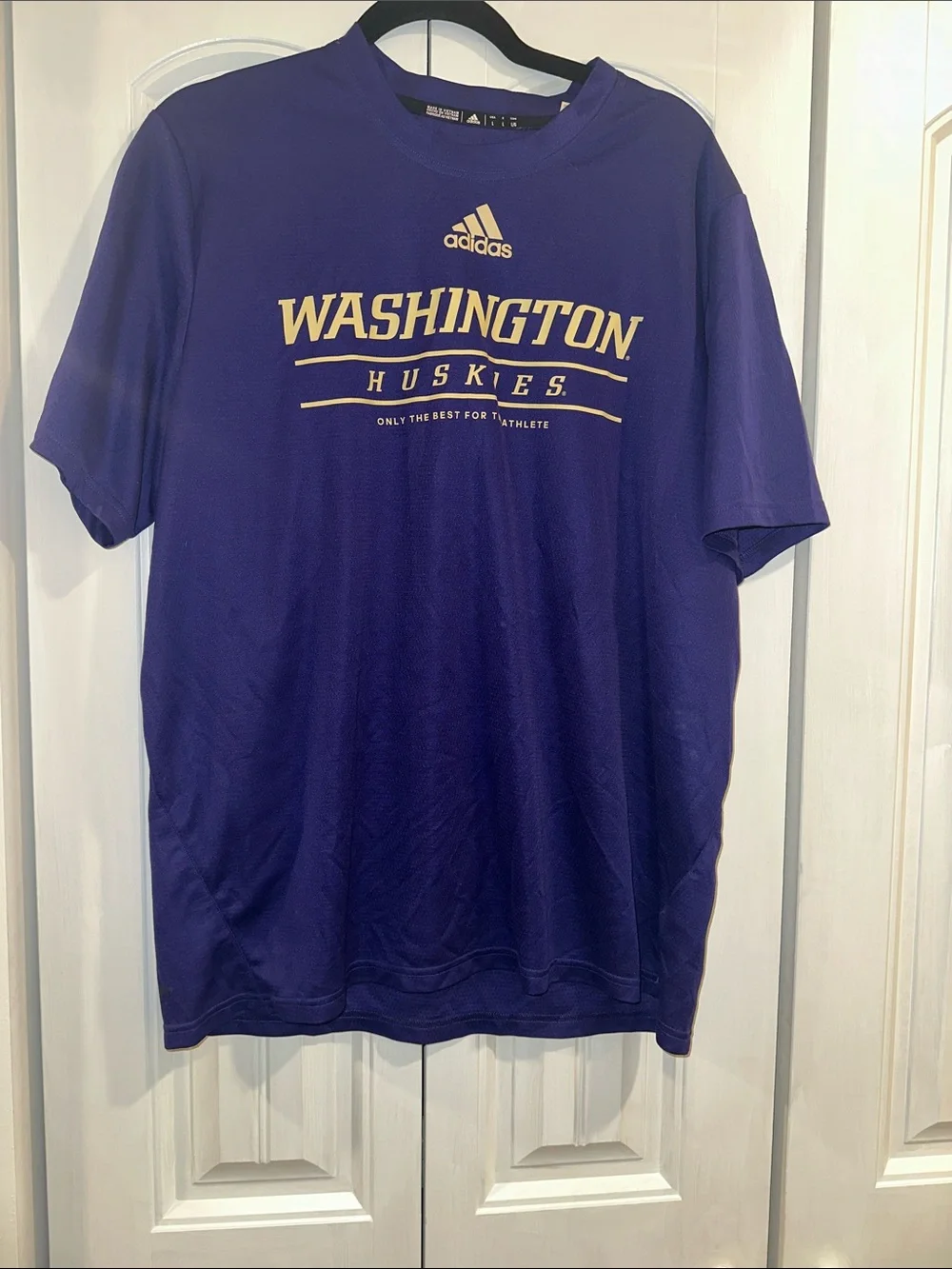 Adidas Washington Huskies Men's Purple Performance Tee Large